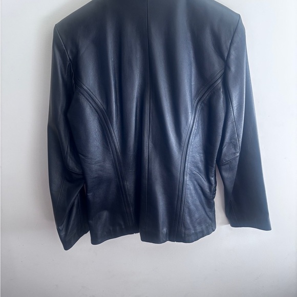 Colebrook & Co Black Genuine 100% Leather Zip Jacket Petite Size: Medium - Picture 4 of 6